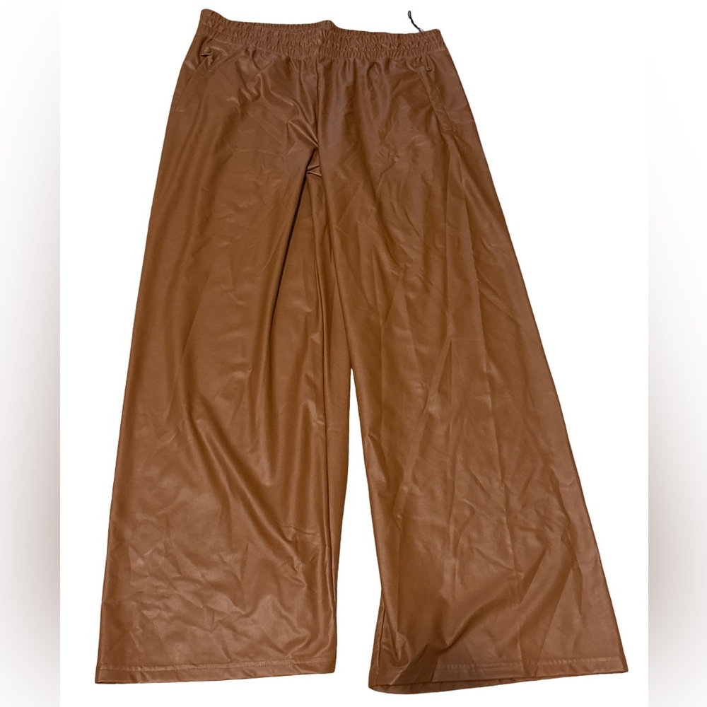 Aerie Real Luxe Faux Leather Tan Pants